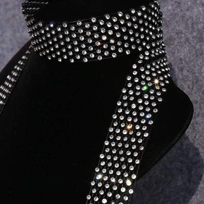 Men Ties Shiny Rhinestones Women Fashion Sequin Party Night Club Bar Accessories