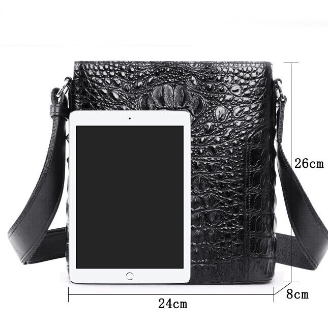 Handcrafted Nile Crocodile Skin Leather Shoulder Messenger bag, Men's Luxury Bag