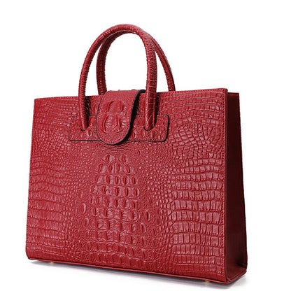 100% Genuine Leather Women's Crocodile Handbag Evening Party Bag Satchel Tote