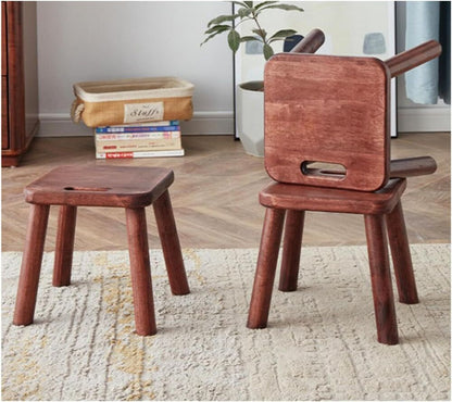Wooden Small Stool Portable with Handle Bedside Step Stool Home Decor Fishing