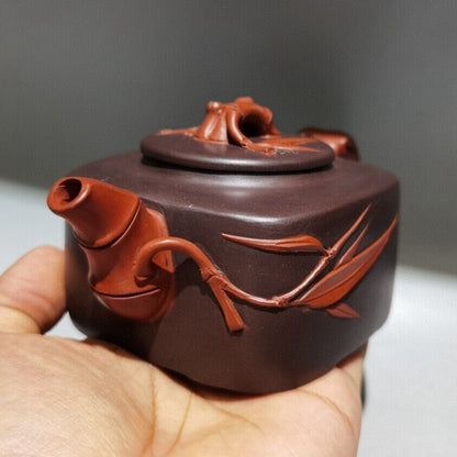 Chinese Yixing Purple Clay Teapot Zisha Ceramic Bamboo Plum Blossom Teaware Nice