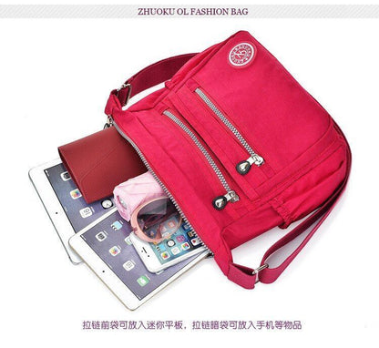 Casual Tote Nylon Shoulder Bag Polyester Fashion Solid Zipper Travel Crossbody