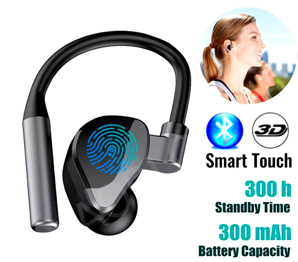 Wireless Bluetooth 5.2 Earpiece Headset Driving Trucker Earbuds Noise Cancelling
