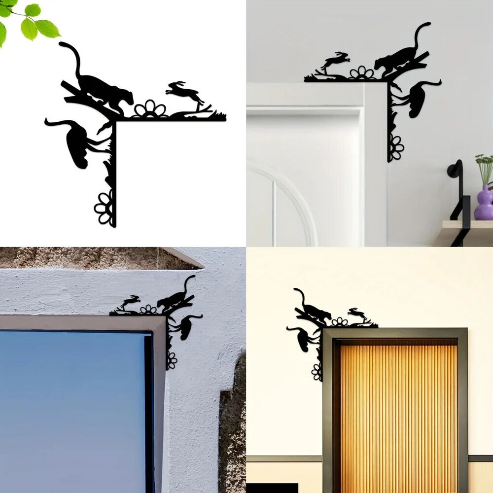 1pc Metal Creative Animal Decorative Wall Stickers Door Corner Decoration