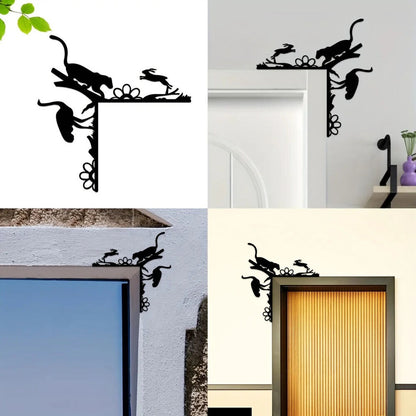 1pc Metal Creative Animal Decorative Wall Stickers Door Corner Decoration