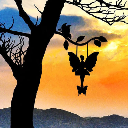 Elf On Branch Steel Silhouette Metal Wall Art - Perfect for Birthdays