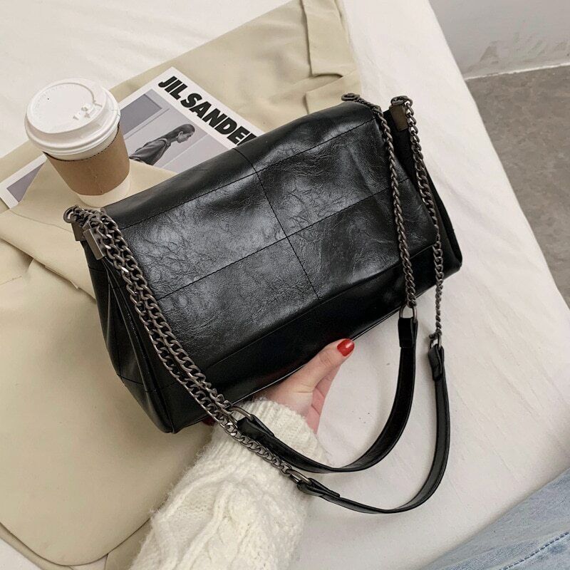 Women Shoulder Bags Chain Crossbody Bag Soft PU Leather Lady Shopper