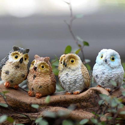 Figurine Owl Craft Cute Owl Miniatures Bonsai Home Fairy Garden Ornament Decor