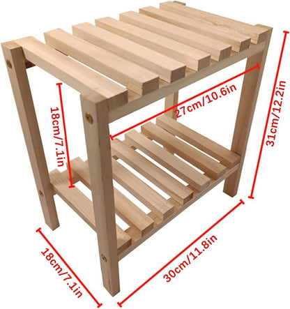 Wooden Double Layer Rack Desk Storage Organizer 2-Tier Shelves Home Office Decor