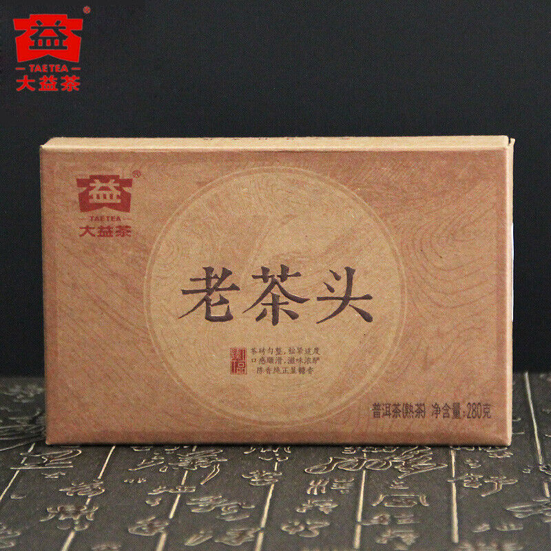 280g Yunnan Dayi Lao Cha Tou Old Tea Nubs Pu Erh Brick Ripe Puer Tea 1601