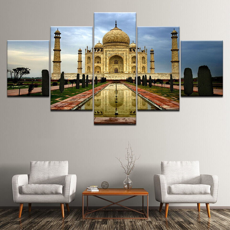 Canvas Wall Art HD Prints Poster Frame 5 Pieces Taj for Living Room No Framed
