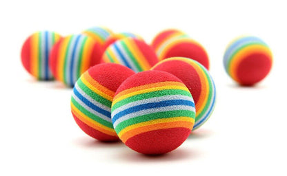 Rainbow Ball Pet Dog Cat Puppy Chew Toys Durable Bite Balls Interactive Training