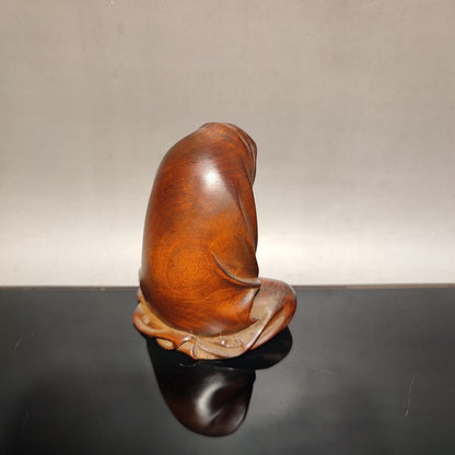 carved wooden zen praying buddha statue Portable mini small dharma Arhat wood