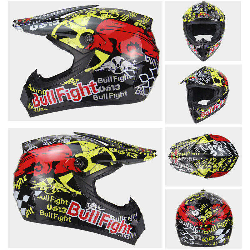 Men DOT Motocross Motorcycle Helmet Youth Kids Adults Off road Dual Sport Bike