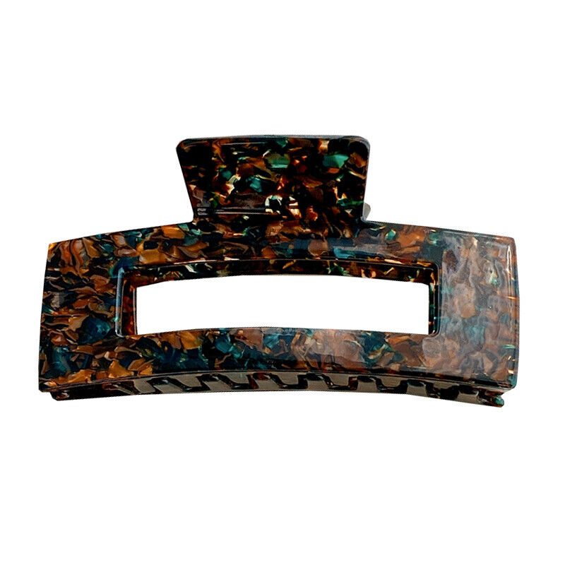 Rectangle Hollow Acetate Shark Clip Spot Colorful Hair Clamp Grab Clip Elegant