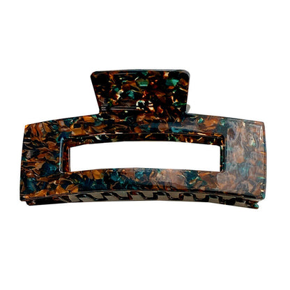 Rectangle Hollow Acetate Shark Clip Spot Colorful Hair Clamp Grab Clip Elegant