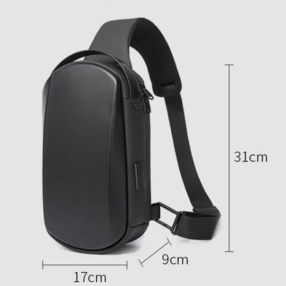 Unisex Sling Backpack Oxford cloth Waterproof Crossbody Bag USB Port Sport Bags