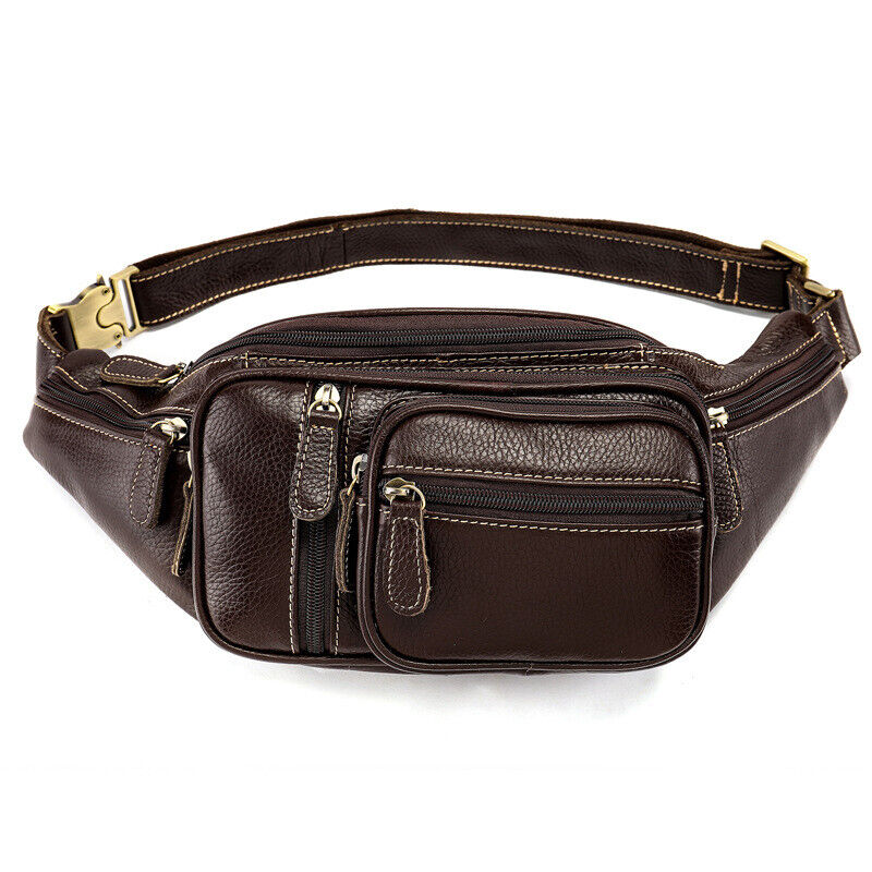 Motorcycle Outdoor Genuine Vintage Leather Waist Fanny Pack Crossbody Sling Bag