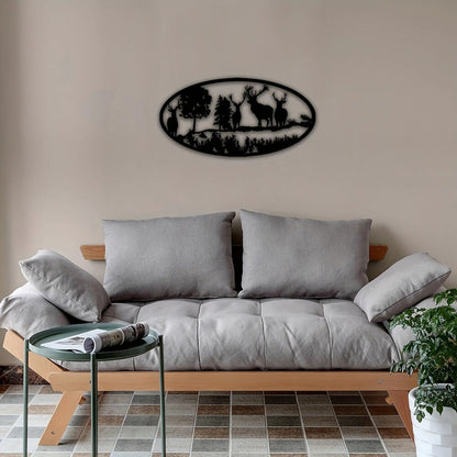 CIFBUY Rustic Metal Deer Wall Art for Bedroom, Home, and Cabin Decor