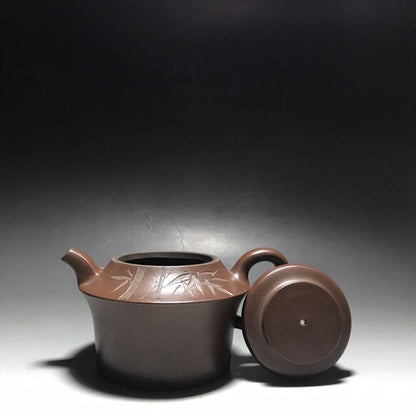 vintage chinese yixing purple clay teapot zisha ceremony carving Collectible art