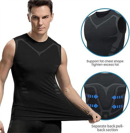 Sculptcore - Men's Body Shaper, Compression Ionic Shaping Shirt