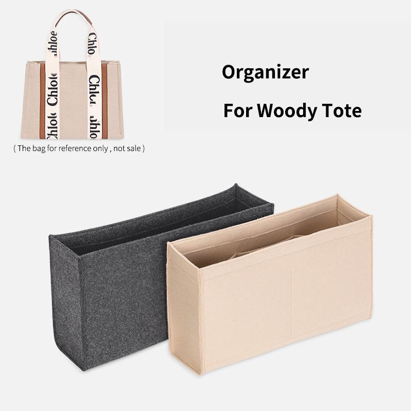Purse Organizer Insert Felt Makeup Bag Zipper Luxury Handbag Tote Shaper Travel