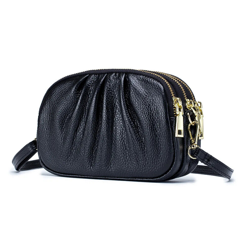 Women Cloud Bag Genuine Bag Three Layers of Shoulder Messenger Bag Handbag