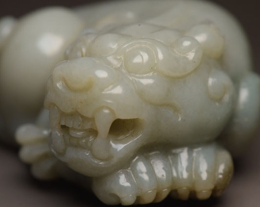 Chinese Antique Hetian Jade Carved Sculpture Exquisite Beast Statue Collections