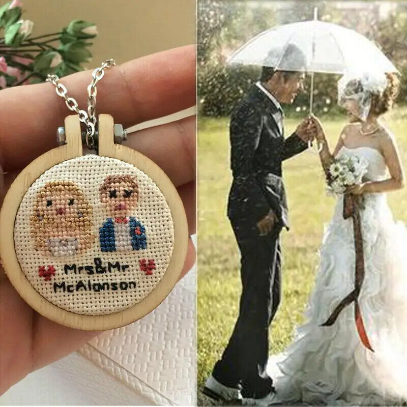 Mini Embroidery Hoop Wooden Ring DIY Cross Stitch Needle Frame Craft Sewing Tool