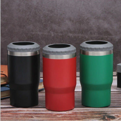 Stainless Steel Double Layer Coffee Cup Multi-function Double Lids Vacuum Cups