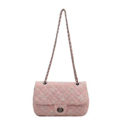 Fabric Flap Crossbody Bags Women Travel Chain Handbags Shoulder Bag