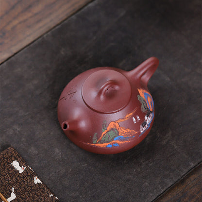 Chinese Shipiao Pot Marked Real Yixing Zisha Purple Clay Tea Pot 9 Infuser Holes