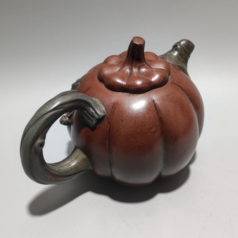 Vintage Chinese Yixing Purple Clay Teapot Zisha Ceremony Ceramic Pumpkin Teaware