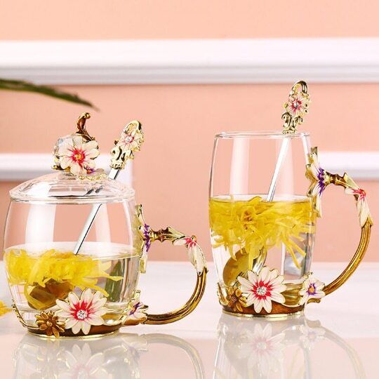 Creative Enamel Juice Cup | Thermos Glass Coffee Mug With Lid