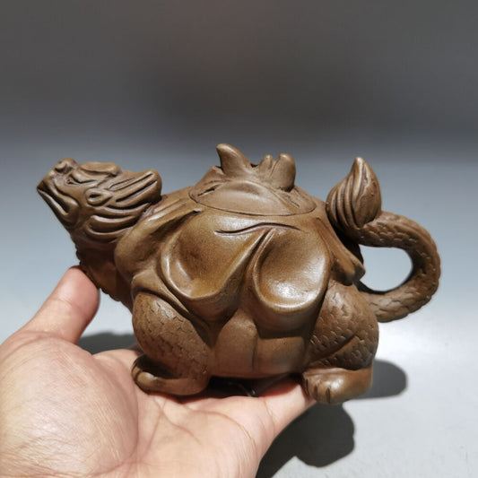 Chinese Yixing Zisha Clay Handmade Exquisite Teapot（龙龟壶 低款：陈鸣远）