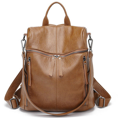 100% Genuine Leather Women's Backpack Travel Bag School Rucksack Crossbody Bag