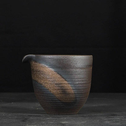 Coarse Ceramic Tea Pitchers Wooden Handle Accessories