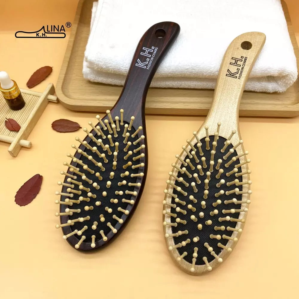 KH Wooden Massage Comb Scalp Air Cushion Comb Wood Comb Massage Scalp Brush