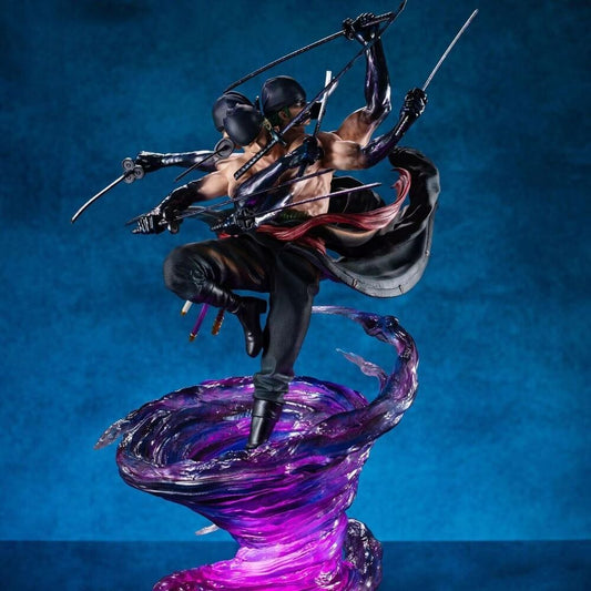 Anime One Piece Roronoa Zoro Action Figure Statue PVC Model Tornado Nine Knife