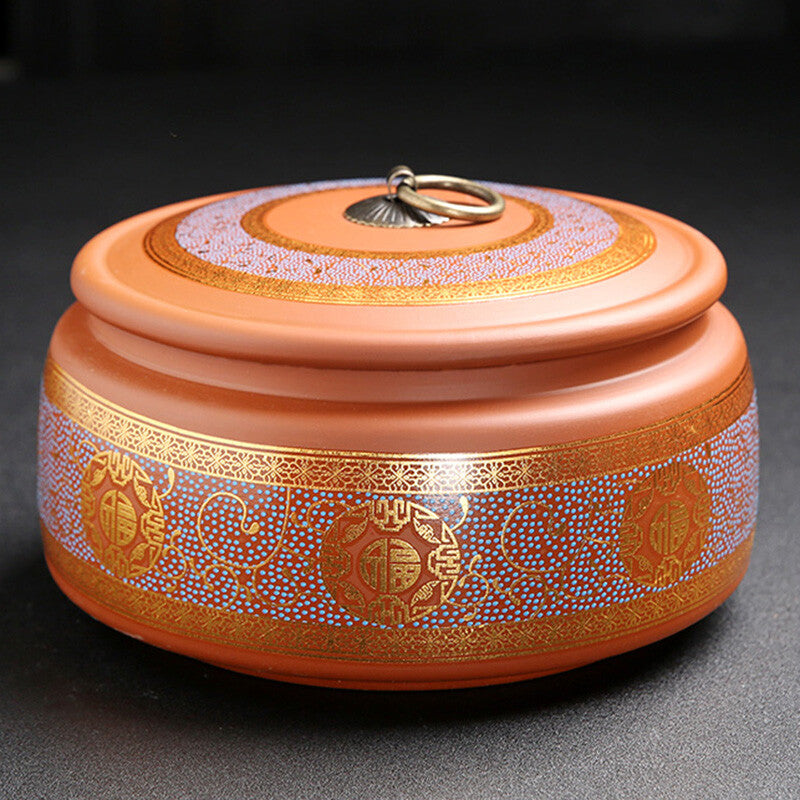 Purple Clay Tea Pot Ceramic Seal Storage Tea Pot Tea Box Tea Storage Box