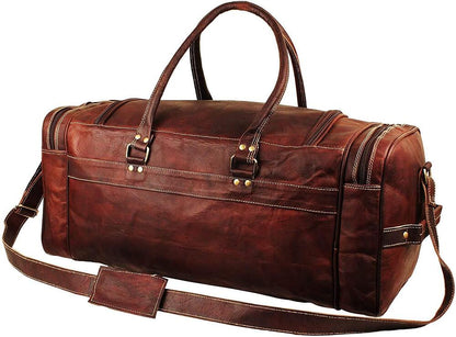 Hulsh Leather Duffle Bags for Men 24 Inch | Vintage Brown 24 inch,