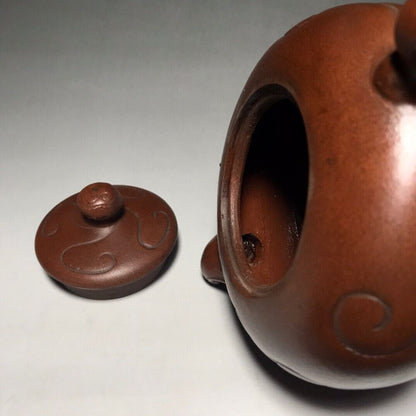 vintage chinese yixing purple clay teapot zisha ceremony carving Collectible art
