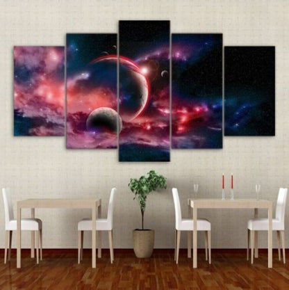 Abstract Galaxy Planets 5 Pcs Canvas Wall Art Paint Poster Home Decor Cuadros