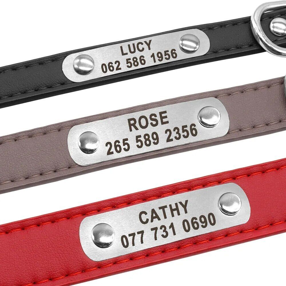 New Collar Para Perro Grande Y Durader, Personalizado De Piel Cuero Acolchado
