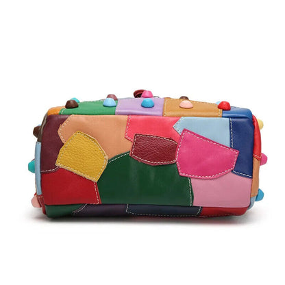 Women's Message Bag Girls Patchwork Street Travel Shoulder Bags