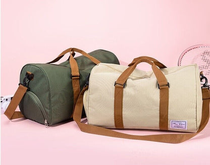 Canvas Waterproof GYM Sports Travel Luggage Bag Wet Pocket Shoe Compartment Tote