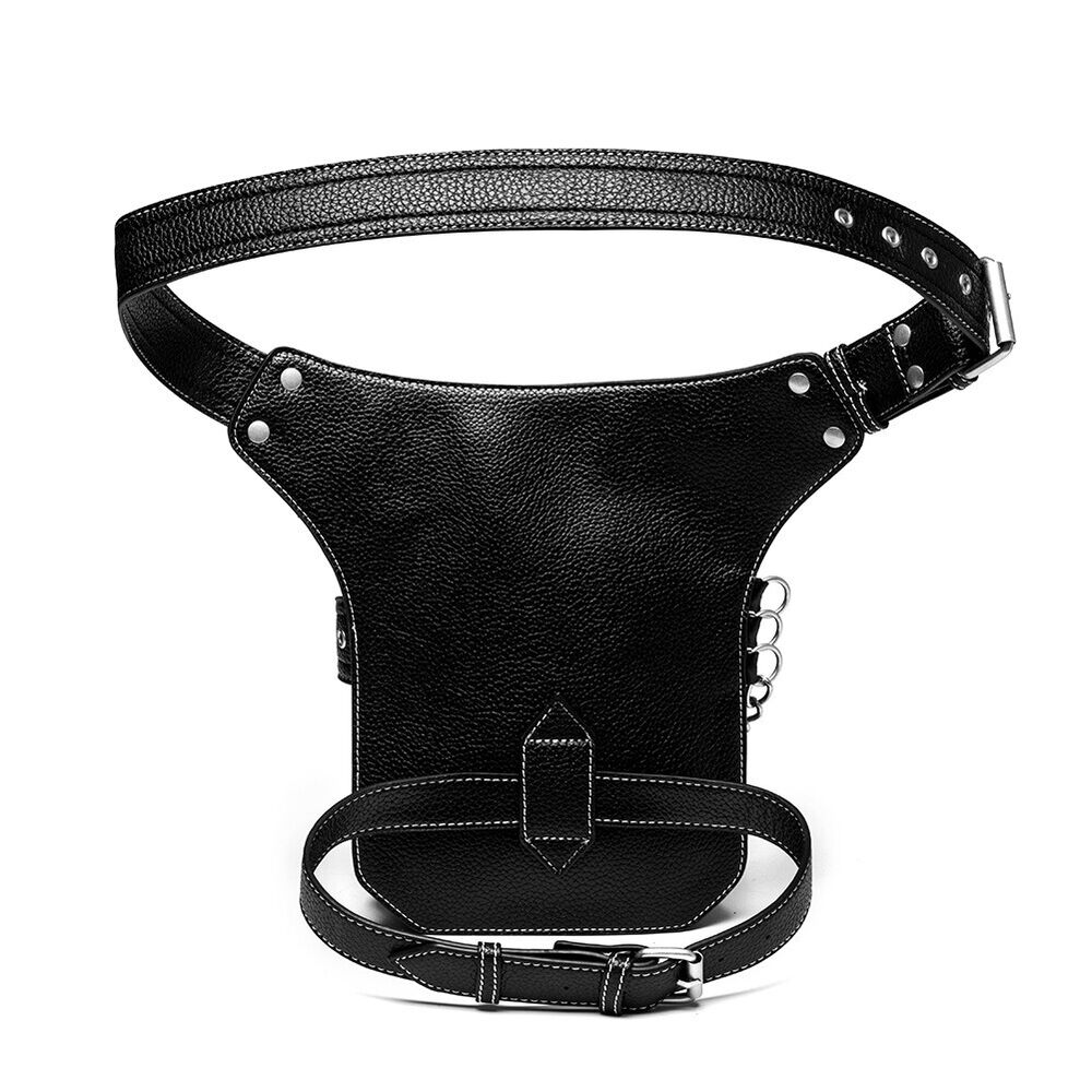 Lady's Leather Leg Drop Belt Bag Punk Rock Motorcycle Thigh Hip Waist Fanny Pack