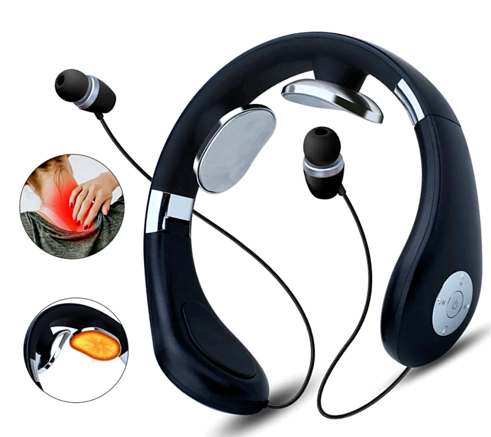 2 en 1 Masaje Masage Masajeador con Audifonos Musica Alivio de Dolor 15 Level