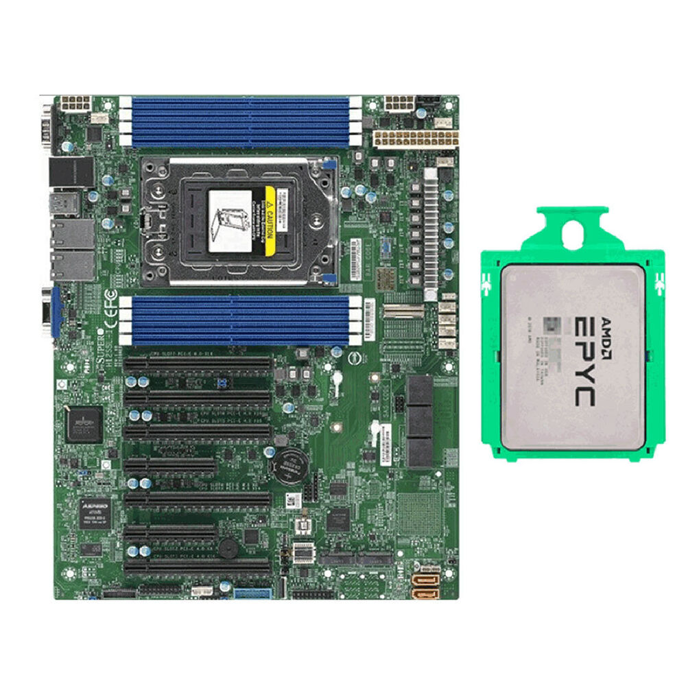 AMD EPYC 7302P CPU + Supermicro H12SSL-i Motherboard, 16 Cores 3GHz - 3.3GHz