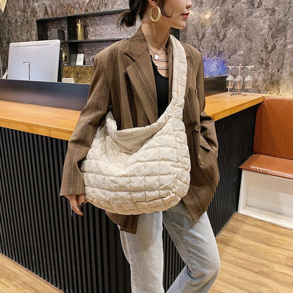 Pattern Shoulder Bag Cotton Handbag Women Tote Bags Padded Ladies Bag